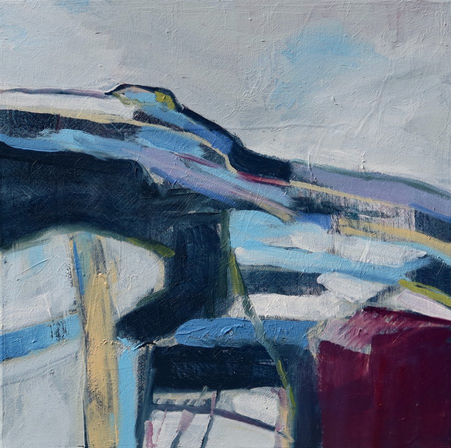 LAVENDER HILLS - Oil on paper